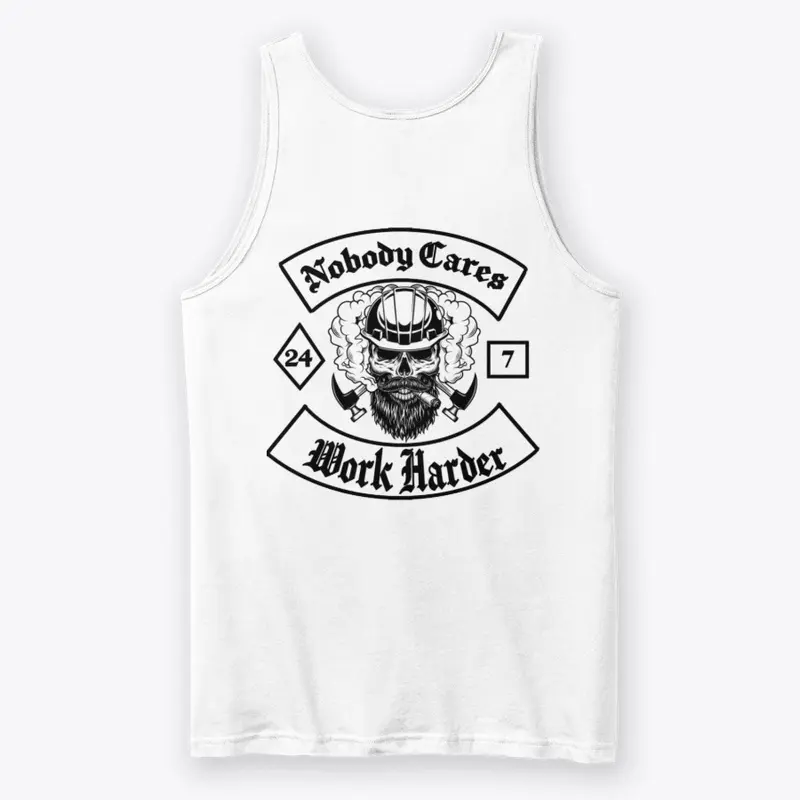 Nobody Cares - White Tank Top 